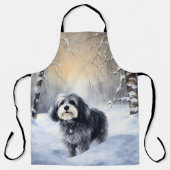 Havanese laat het sneeuwen Kerstmis Schort (Voorkant)