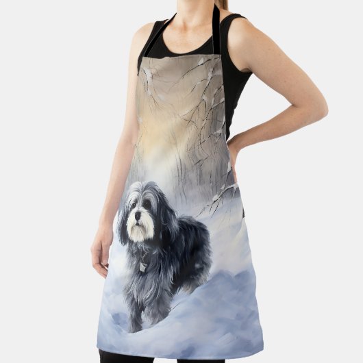 Havanese laat het sneeuwen Kerstmis Schort (Insitu)