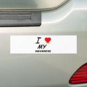 havanese liefde bumpersticker (Op auto)