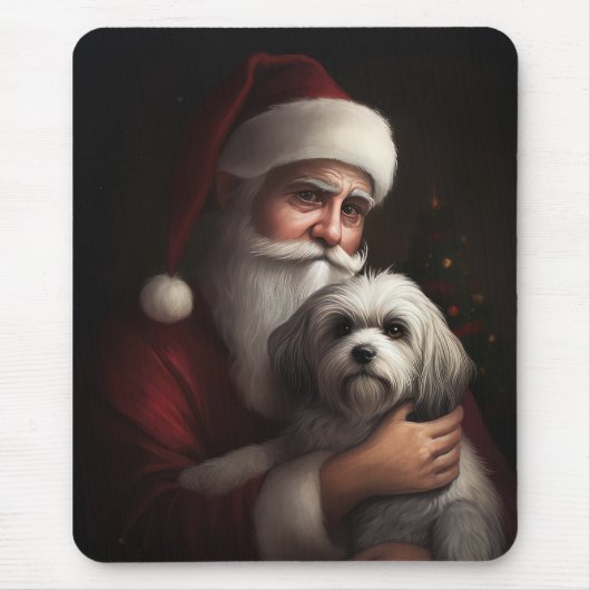Havanese met Sinterklaas Kerstfeest Muismat (Voorkant)