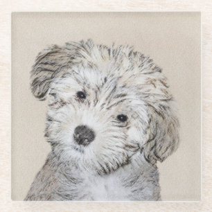 Havanese papaverschilderijen - Kute Original Dog A Glazen Onderzetter