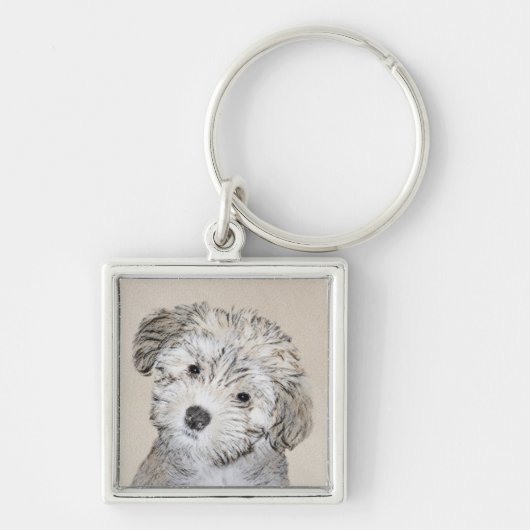 Havanese papaverschilderijen - Kute Original Dog A Sleutelhanger (Voorkant)