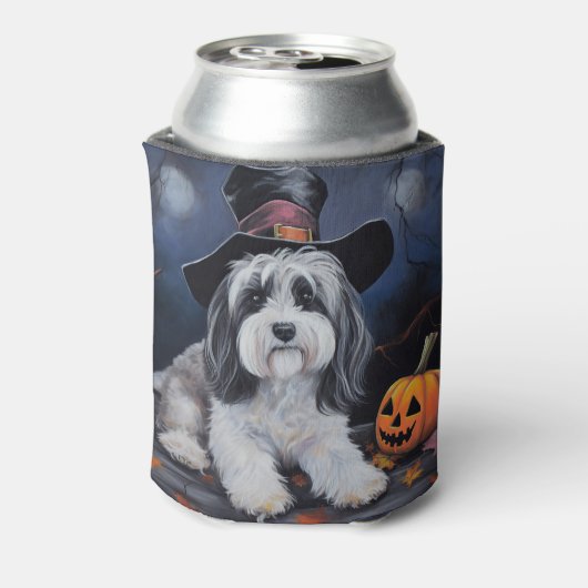 Havanese pompoenen Halloween eng Blikjeskoeler (Blikje Achterkant)