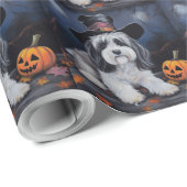 Havanese pompoenen Halloween eng Cadeaupapier (Rol Hoek)