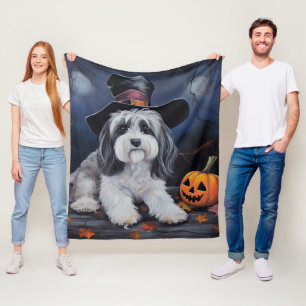 Havanese pompoenen Halloween eng Fleece Deken