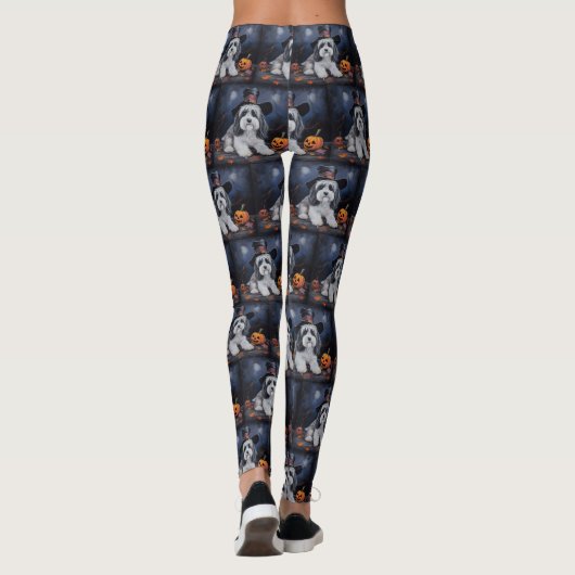 Havanese pompoenen Halloween eng Leggings (Achterkant)
