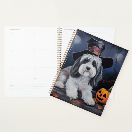Havanese pompoenen Halloween eng Planner (Display)