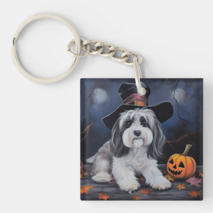 Havanese pompoenen Halloween eng Sleutelhanger