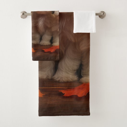 Havanese Puppy Herfst Delight Pompoen Bad Handdoek (Insitu)