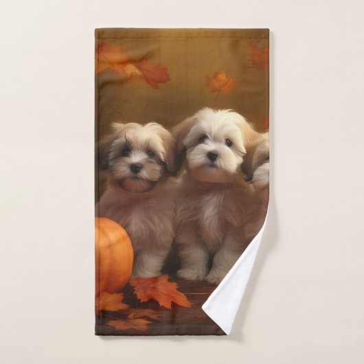 Havanese Puppy Herfst Delight Pompoen Bad Handdoek (Handdoek)
