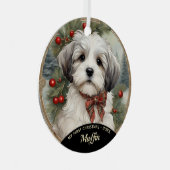 Havanese Puppy's Eerste Kerstmis Ornament (Voorkant Rechts)
