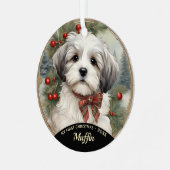 Havanese Puppy's Eerste Kerstmis Ornament (Voorkant links)