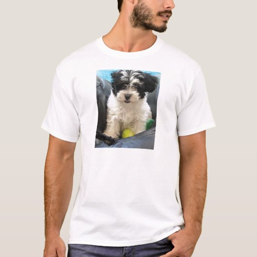 Havanese redding Puppy Black White T-shirt (Voorkant)