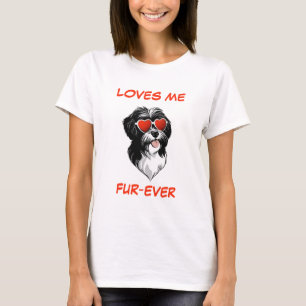 Havanese Rode Hart-vormige Zonnebril T-shirt