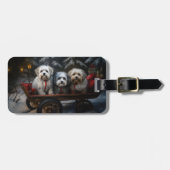 Havanese Sneeuwslee Kerst Decor Bagagelabel (Voorkant horizontaal)