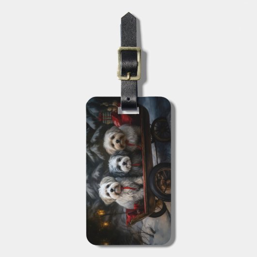 Havanese Sneeuwslee Kerst Decor Bagagelabel (Voorkant verticaal)