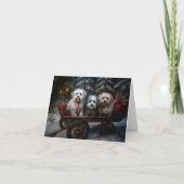 Havanese Sneeuwslee Kerst Decor Kaart (Voorkant)