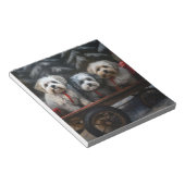 Havanese Sneeuwslee Kerst Decor Notitieblok (Schuin)