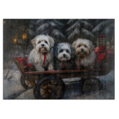 Havanese Sneeuwslee Kerst Decor Snijplank (Voorkant)