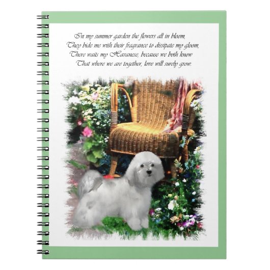 Havanese Summer Garden Notitieboek (Voorkant)