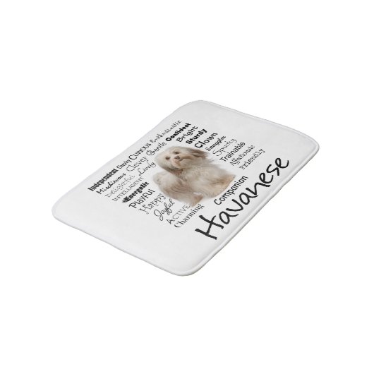 Havanese Traits Bath Mat (Gekanteld)