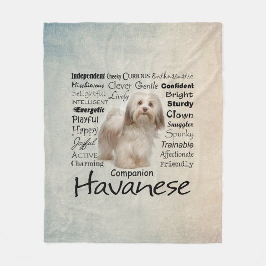 Havanese Traits Fleece Blanket (Voorkant)