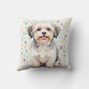 Havanese Watercolor Confetti Dash Kunst Kussen