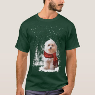 Havanese Winter Scarf Dogs Tree Snow Chris T-shirt