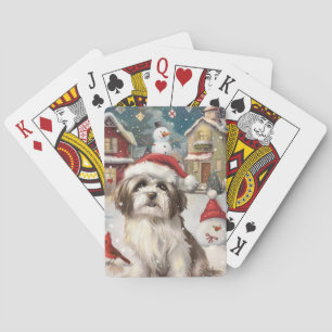 Havanese Winter Wonderland Kerstvreugde Pokerkaarten