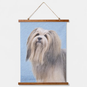 Havanese (Zilver) Schilderij - Mooie Originele Hon Hangend Wandkleed