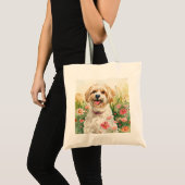 Havanezer Canvas tas – Waterverf hondendoek (Voorkant (product))