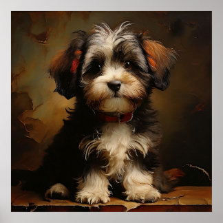 Havanezer hond Puppy Realisme Vierkant Portret Poster