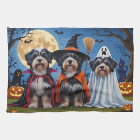 Havanezer Honden Pompoen Halloween Grappig Theedoek (Horizontaal)