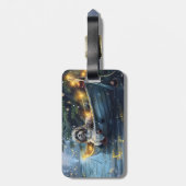 Havanezer Kerstfeest reis Bagagelabel (Achterkant verticaal)