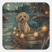 Havanezer Kerstfeest reis Vierkante Sticker (Voorkant)