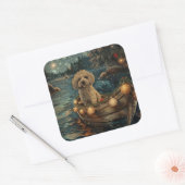 Havanezer Kerstfeest reis Vierkante Sticker (Envelop)