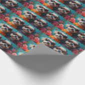 Havanezer met hart Rozen Valentijnsdag Cadeaupapier (Hoek)