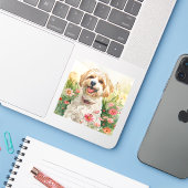 Havanezer Sticker – Waterverf Dog Decal (Laptop met iPhone)