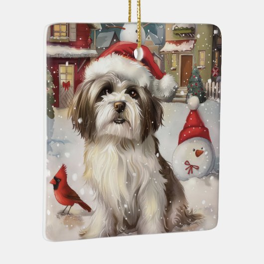 Havanezer Winter Wonderland Christmas Joy Keramisch Ornament (Rechts)