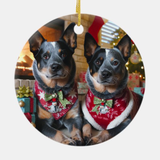 Have a Blue Heeler Christmas! Keramisch Ornament (Achterkant)
