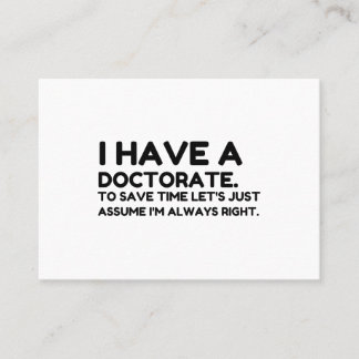 HAVE A DOCTORATE IN SAVING TIME VISITEKAARTJE