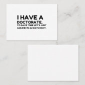 HAVE A DOCTORATE IN SAVING TIME VISITEKAARTJE (Voorkant / Achterkant)