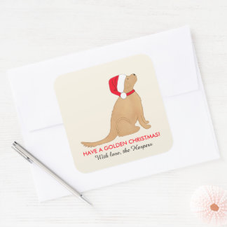 Have a Golden Christmas Customized Flat Card Vierkante Sticker