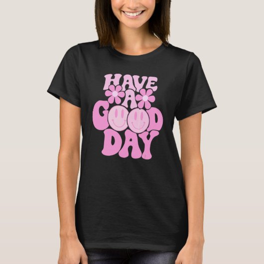 Have A Good Day Retro Smile Face Preppy Aestheti T-shirt (Voorkant)