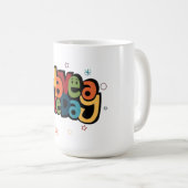 "Have a Nice Day" Retro Colorful Coffee Mug  (Devant droit)