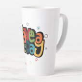 "Have a Nice Day" Retro Tall Latte Mug with Stars (Angle droit)