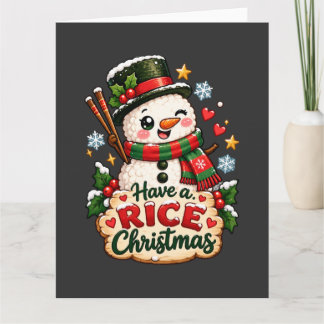 Have a Rice Christmas Kawaii Sushi Snowman Kaart