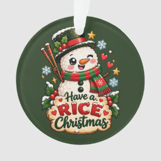 Have a Rice Christmas Kawaii Sushi Snowman Ornament
