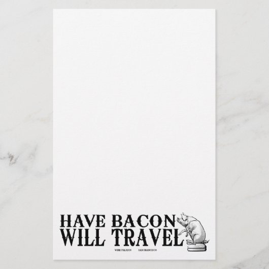 Have Bacon Will Travel Briefpapier (Voorkant)