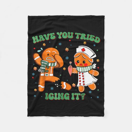 Have You Tried Icing It Funny Gingerbread Rn Nurse Fleece Deken (Voorkant)
